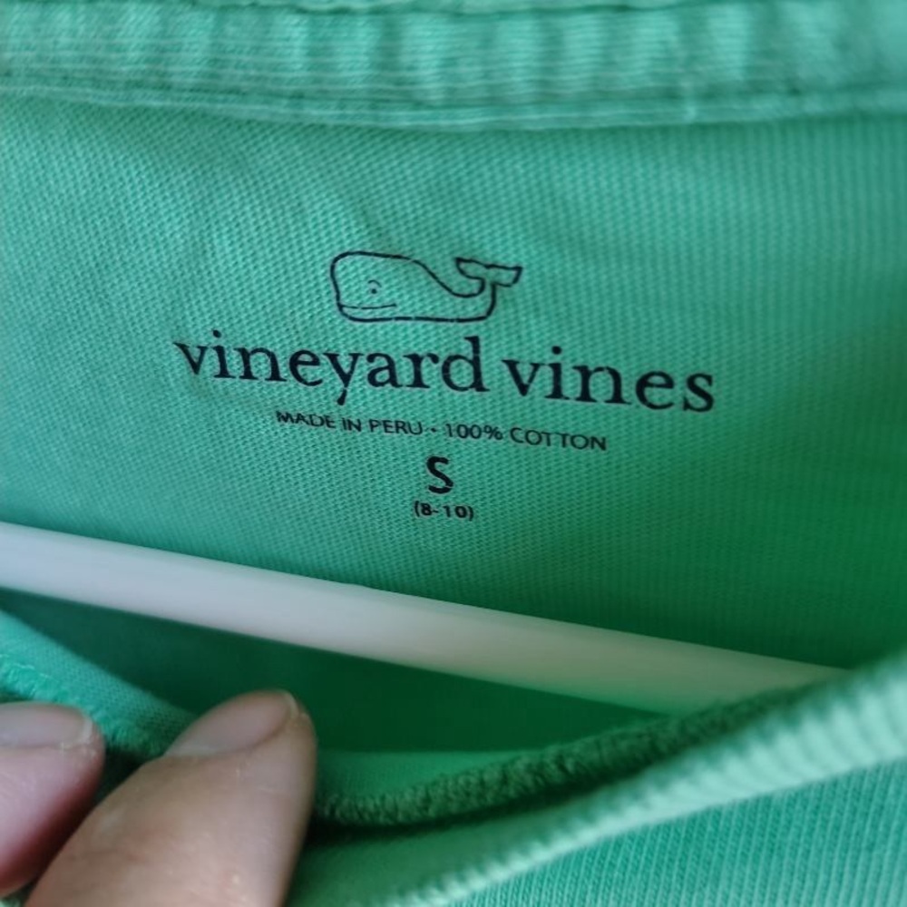 2 Vineyard Vines Boys S 8-10 Long Sleeve Tees - Mint and Sky Blue Logo Pockets - Picture 5 of 14